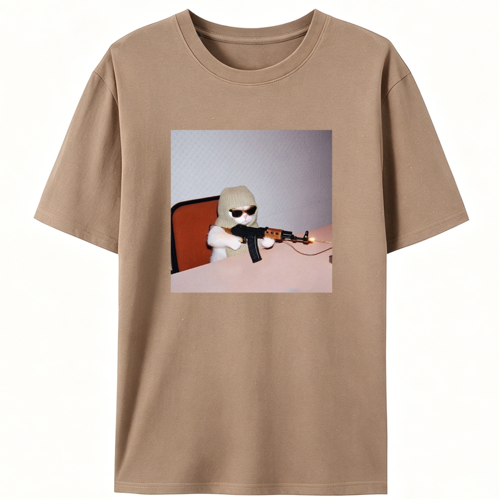 AK Cat Retro Designed for Women - Slim Fit Cotton Tee
