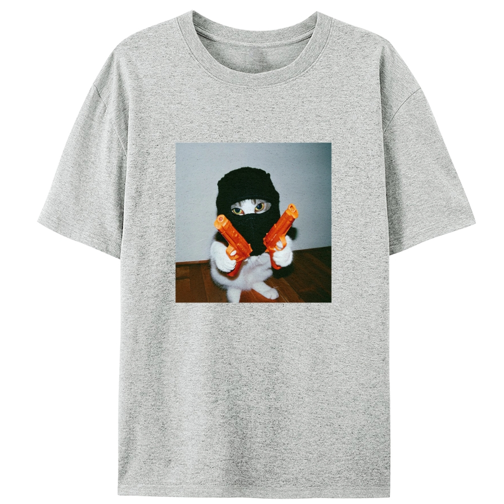 Dual Pistols Cat Retro Designed for Women - Slim Fit Cotton Tee