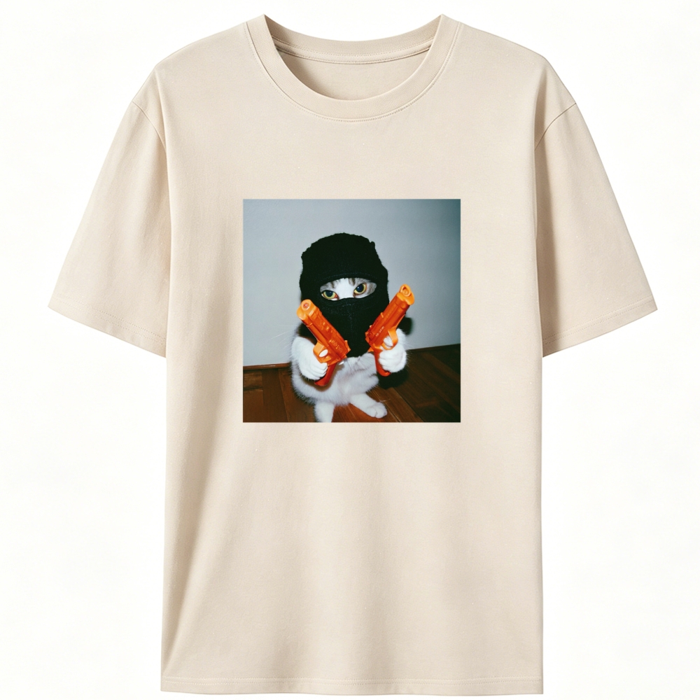 Dual Pistols Cat Retro Designed for Women - Slim Fit Cotton Tee