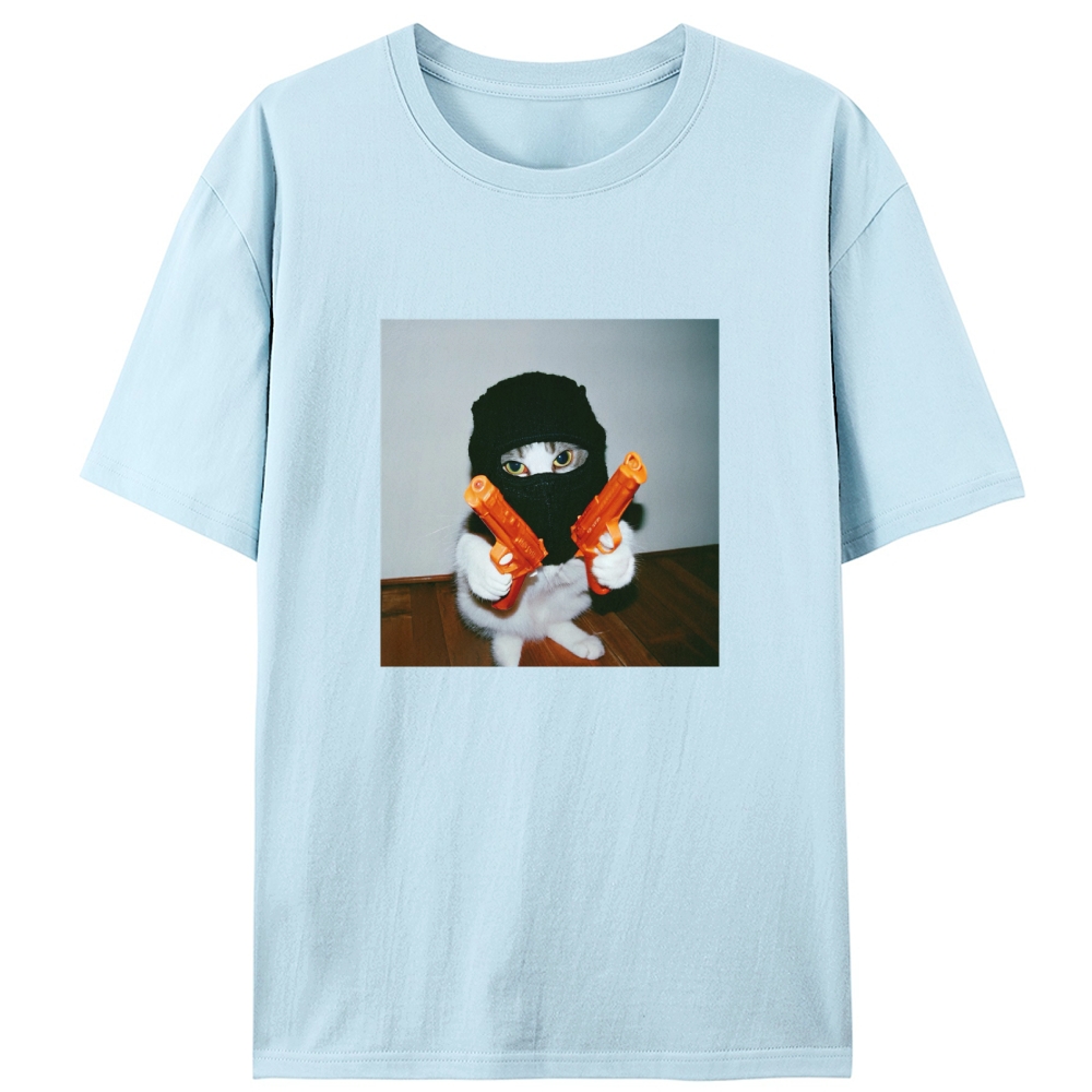 Dual Pistols Cat Retro Designed for Women - Slim Fit Cotton Tee