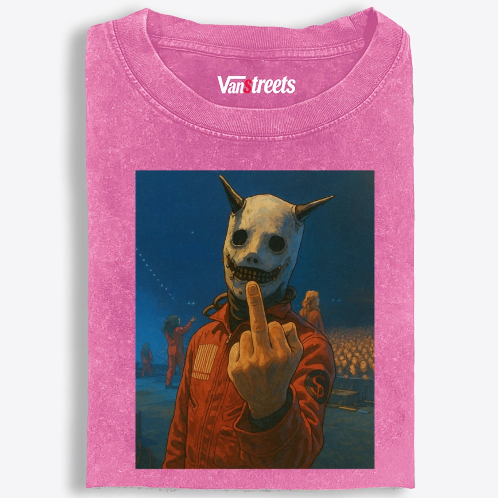 Squid Game Middle Finger Retro Washed T-Shirt | 100% Cotton | Streetwear Essential