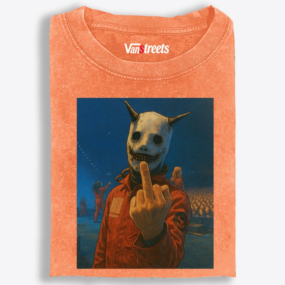 Squid Game Middle Finger Retro Washed T-Shirt | 100% Cotton | Streetwear Essential