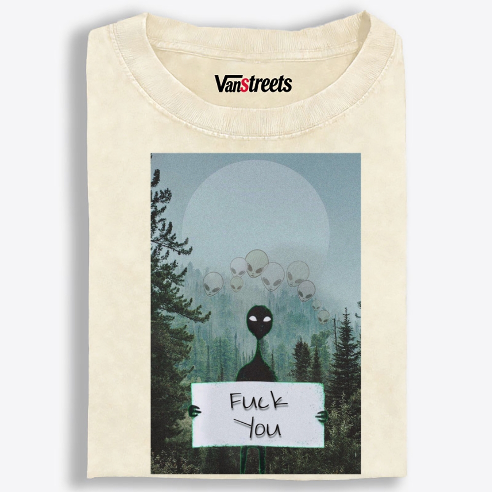Alien Fuck You Retro Washed T-Shirt | 100% Cotton | Streetwear Essential