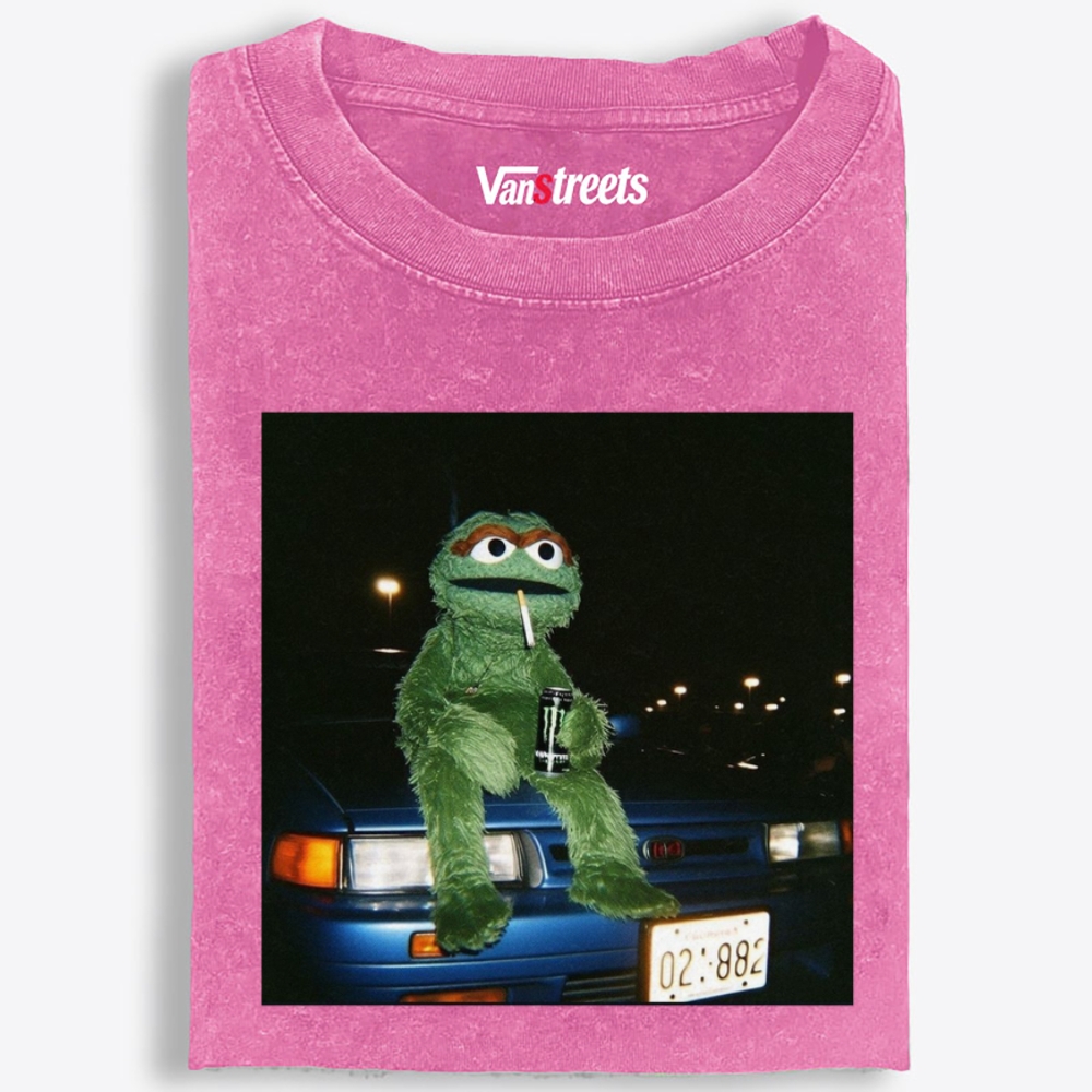 Grouch Night Vibes Retro Washed T-Shirt | 100% Cotton | Streetwear Essential
