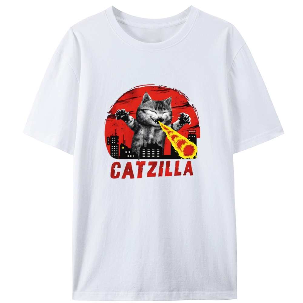 Catzilla Retro Designed for Women - Slim Fit Cotton Tee