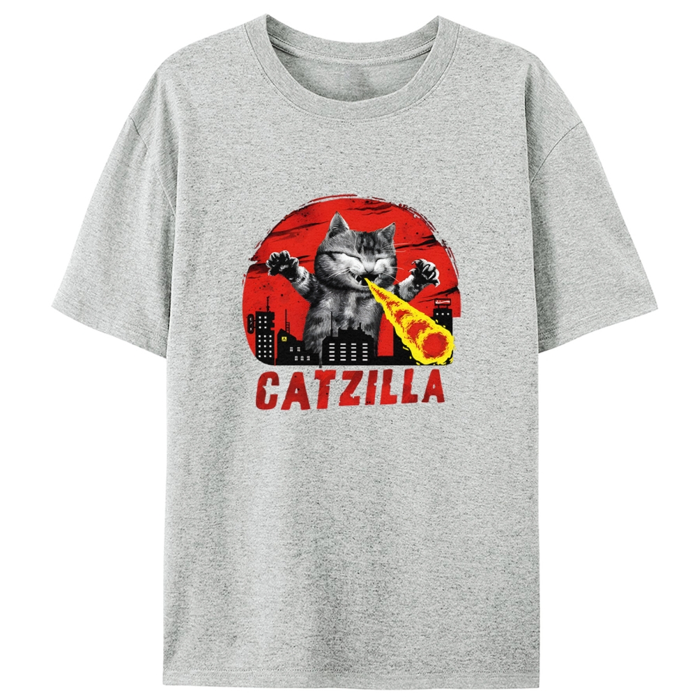 Catzilla Retro Designed for Women - Slim Fit Cotton Tee