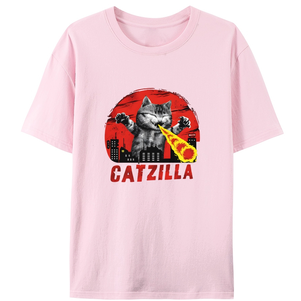 Catzilla Retro Designed for Women - Slim Fit Cotton Tee