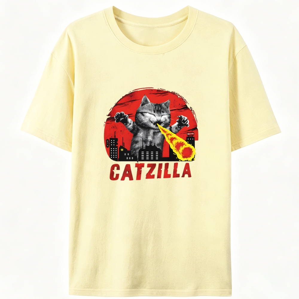 Catzilla Retro Designed for Women - Slim Fit Cotton Tee