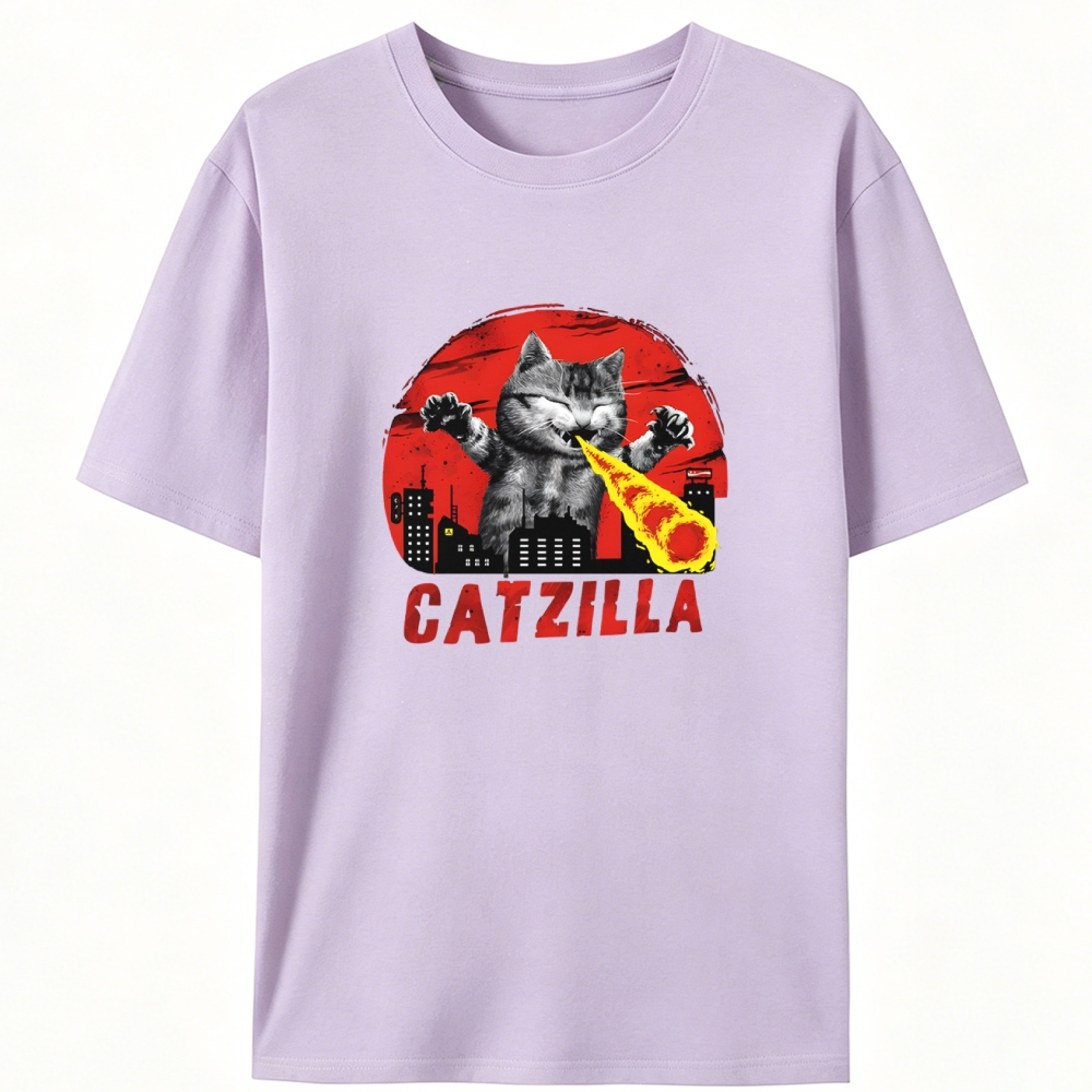 Catzilla Retro Designed for Women - Slim Fit Cotton Tee