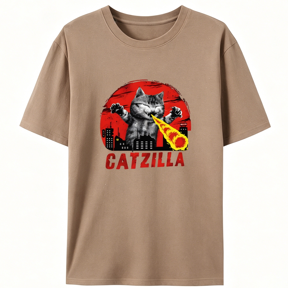 Catzilla Retro Designed for Women - Slim Fit Cotton Tee