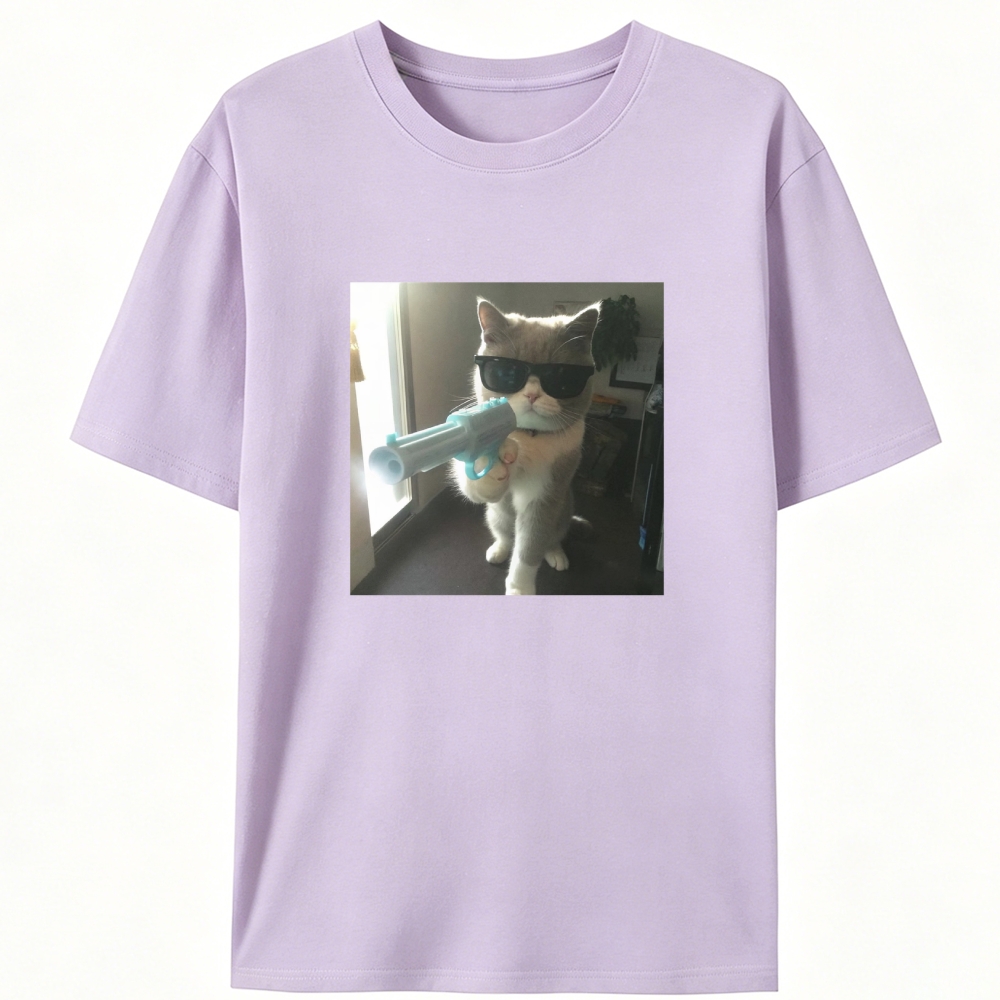 Funny Agent Cat Retro Designed for Women - Slim Fit Cotton Tee
