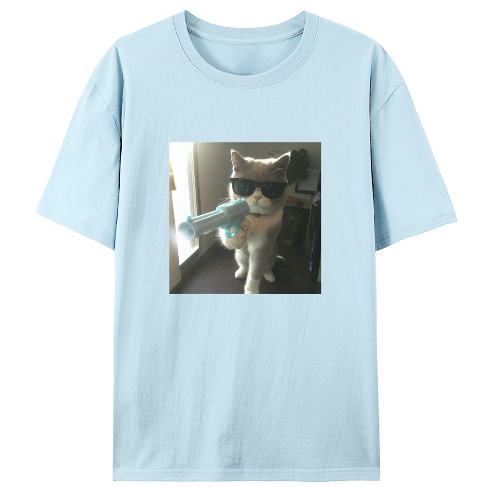 Funny Agent Cat Retro Designed for Women - Slim Fit Cotton Tee