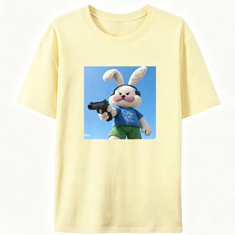 Killer Plush Bunny Retro Designed for Women - Slim Fit Cotton Tee