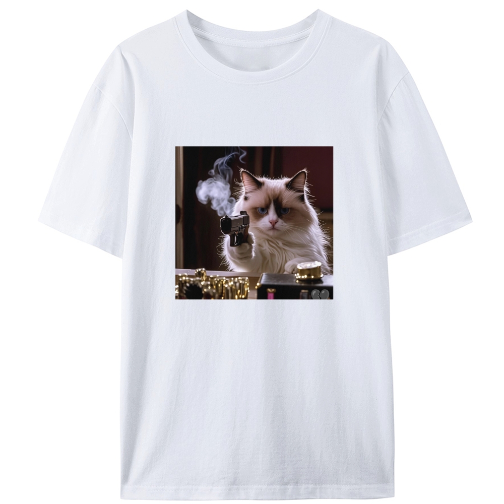 Hitman Ragdoll Cat Retro Designed for Women - Slim Fit Cotton Tee