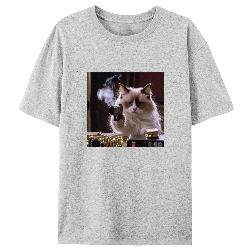 Hitman Ragdoll Cat Retro Designed for Women - Slim Fit Cotton Tee