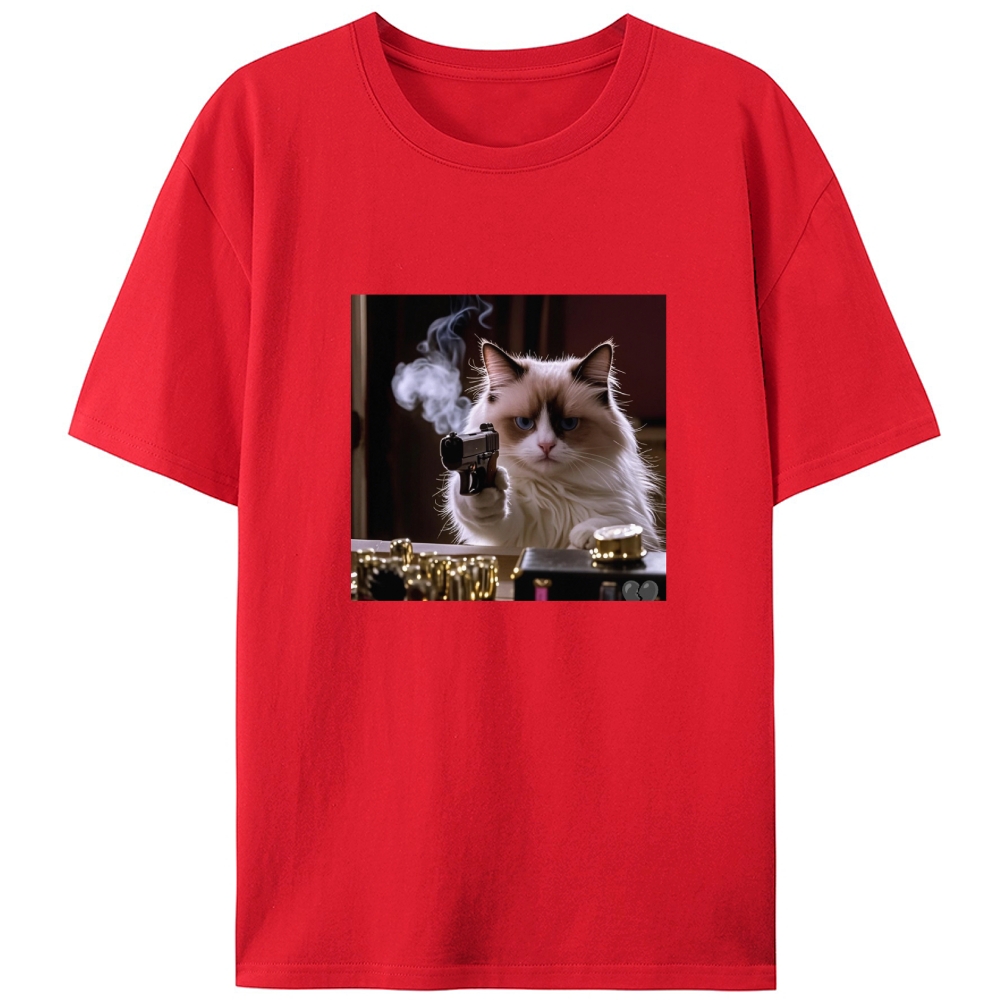 Hitman Ragdoll Cat Retro Designed for Women - Slim Fit Cotton Tee