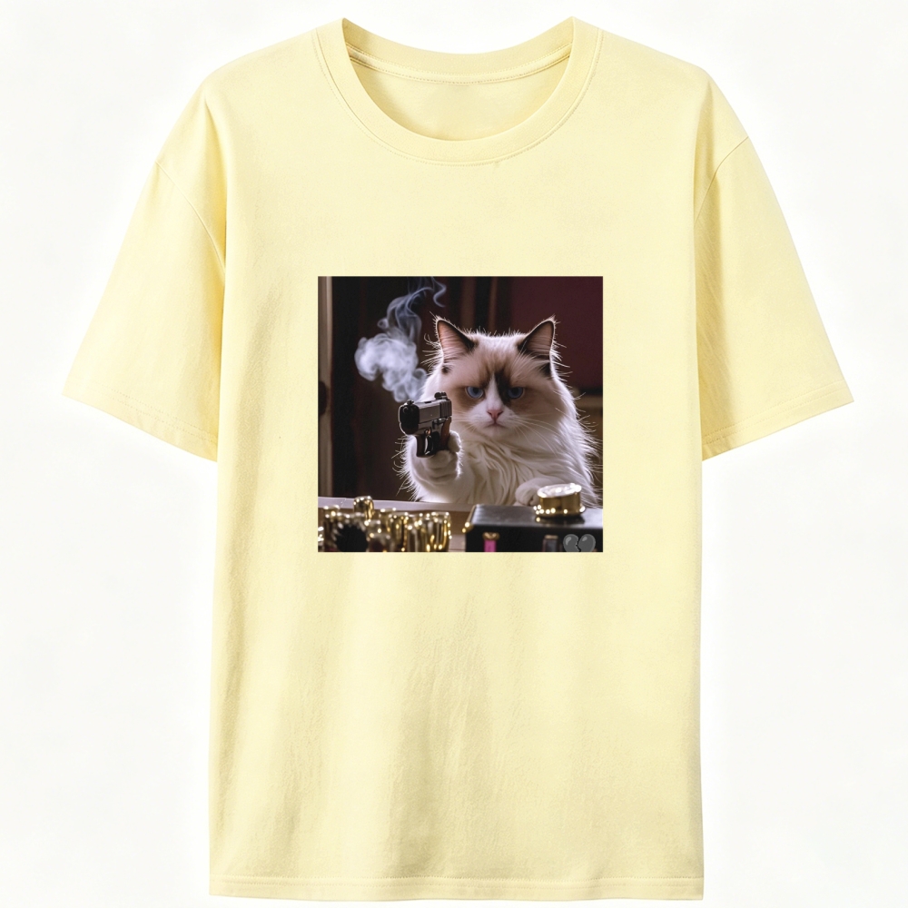 Hitman Ragdoll Cat Retro Designed for Women - Slim Fit Cotton Tee