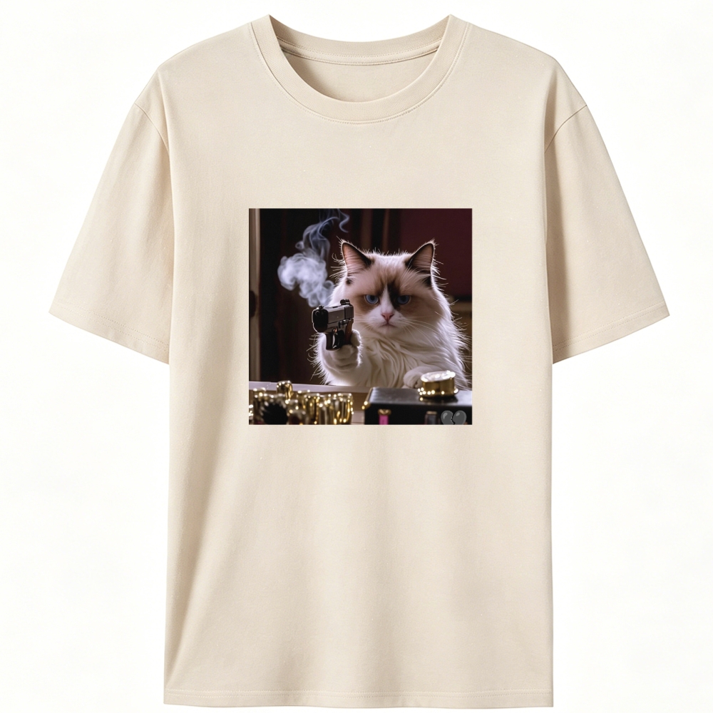 Hitman Ragdoll Cat Retro Designed for Women - Slim Fit Cotton Tee