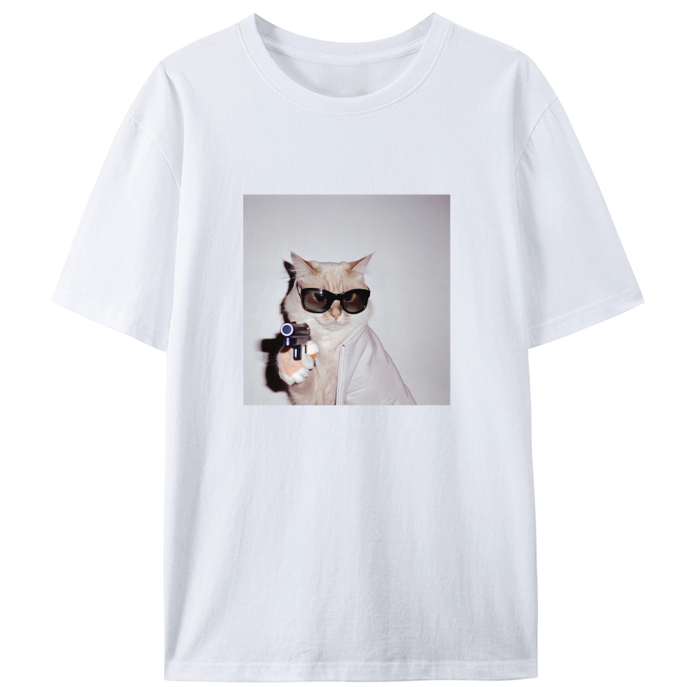 Spy Cat Retro Designed for Women - Slim Fit Cotton Tee