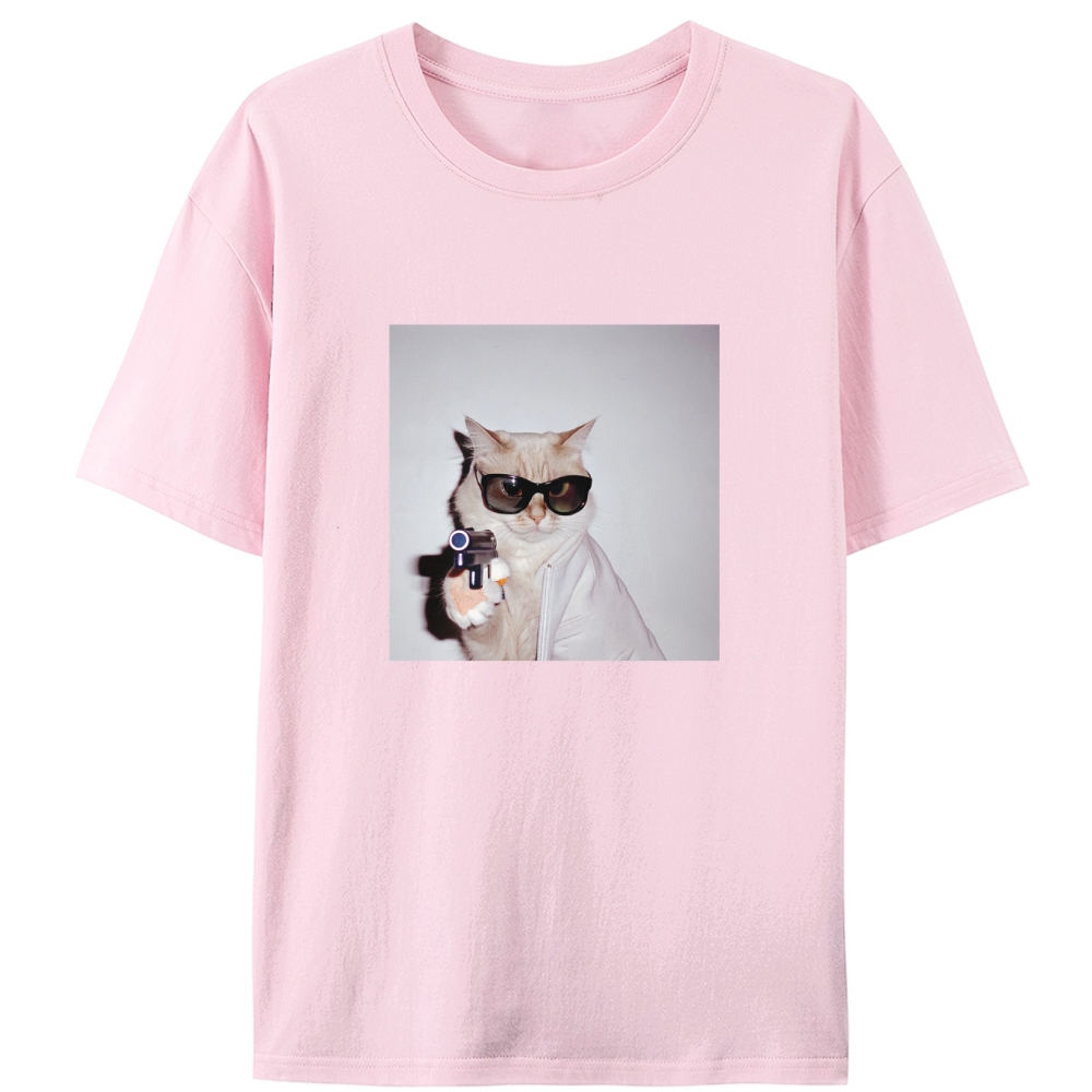 Spy Cat Retro Designed for Women - Slim Fit Cotton Tee