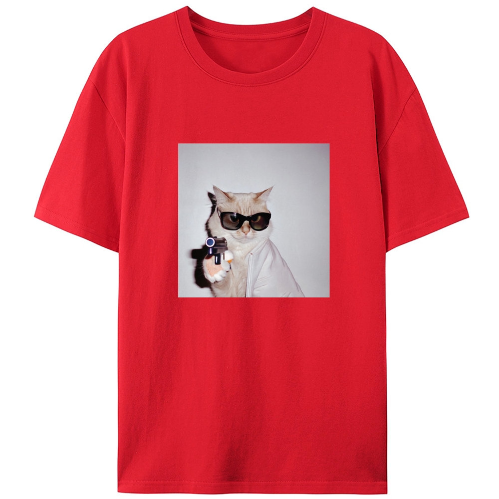 Spy Cat Retro Designed for Women - Slim Fit Cotton Tee