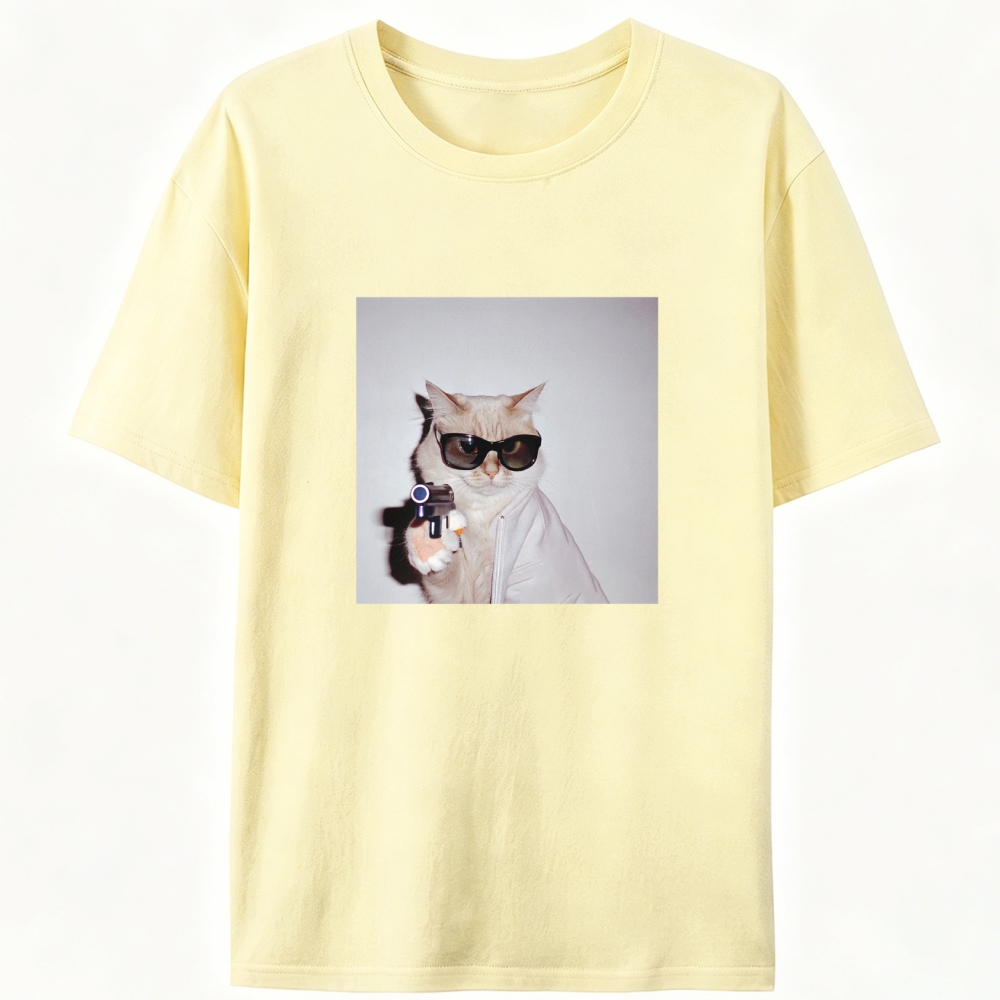 Spy Cat Retro Designed for Women - Slim Fit Cotton Tee