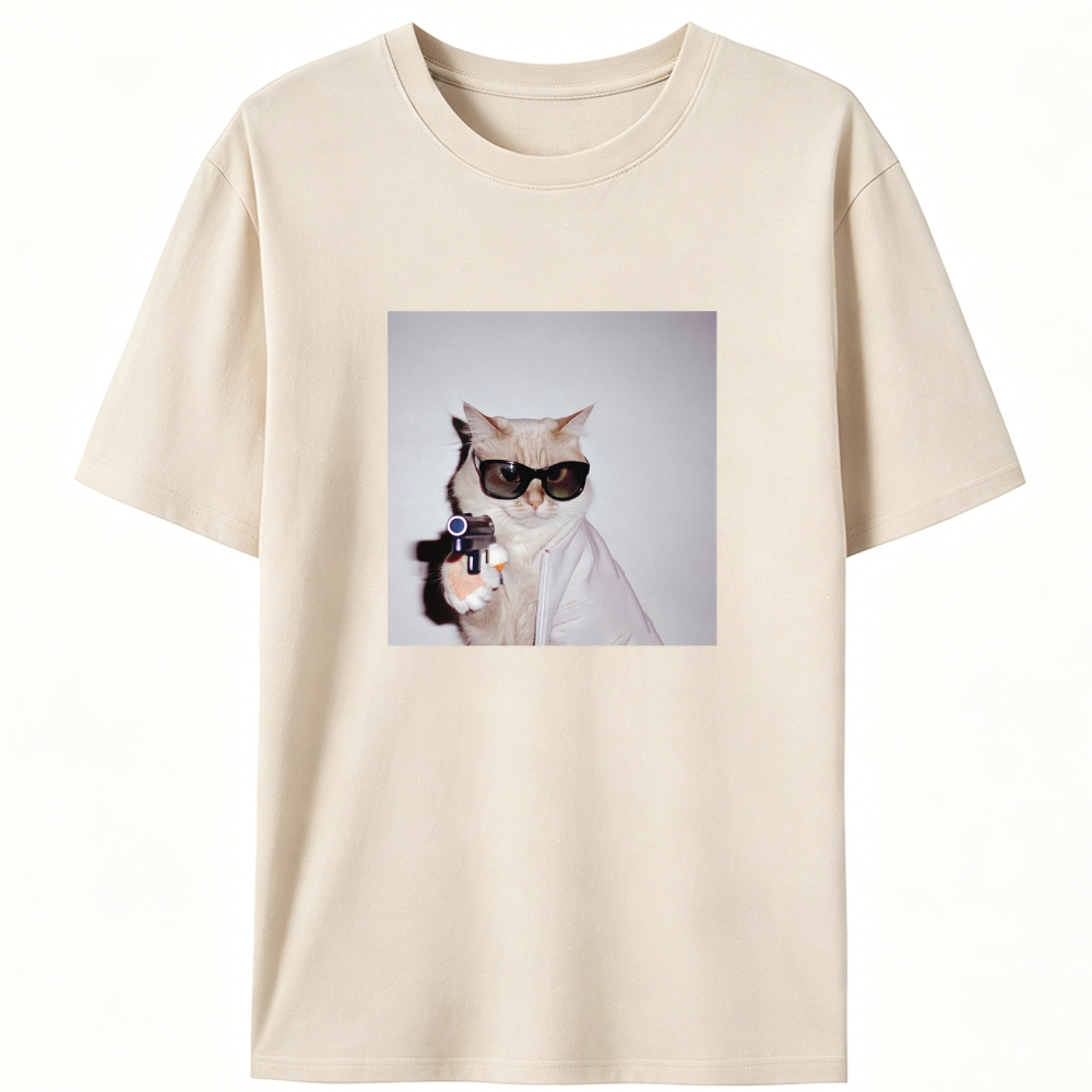 Spy Cat Retro Designed for Women - Slim Fit Cotton Tee