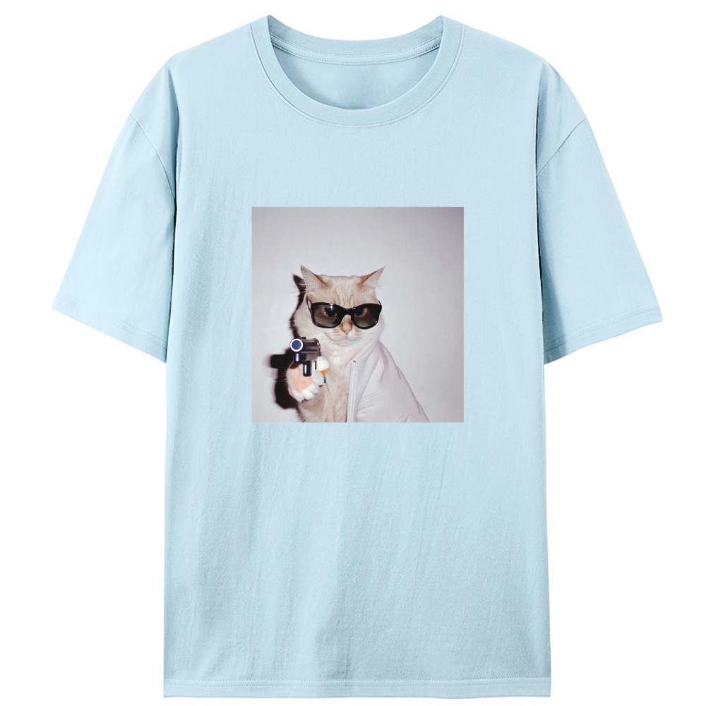 Spy Cat Retro Designed for Women - Slim Fit Cotton Tee
