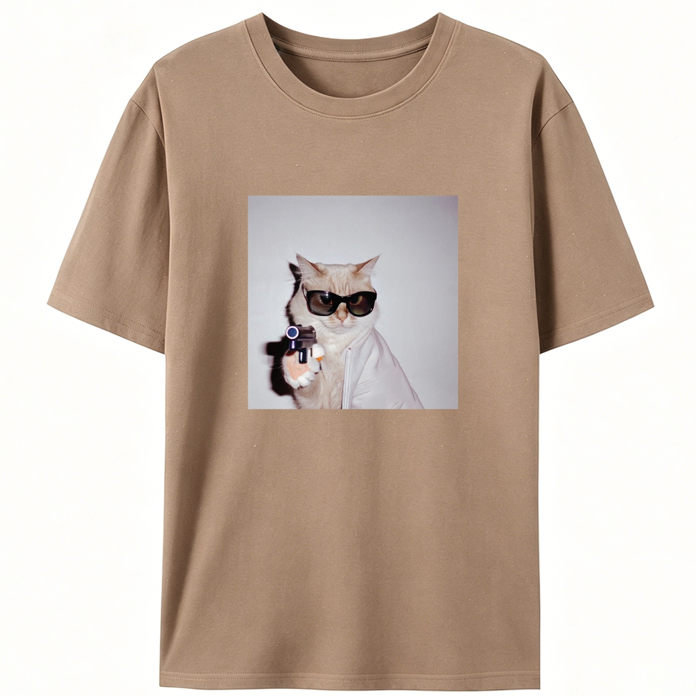 Spy Cat Retro Designed for Women - Slim Fit Cotton Tee