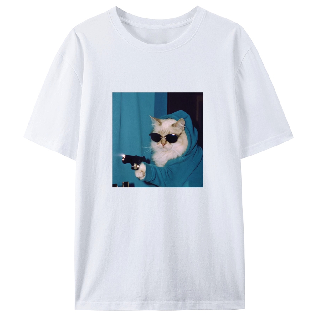 Hoodie Killer Cat Retro Designed for Women - Slim Fit Cotton Tee