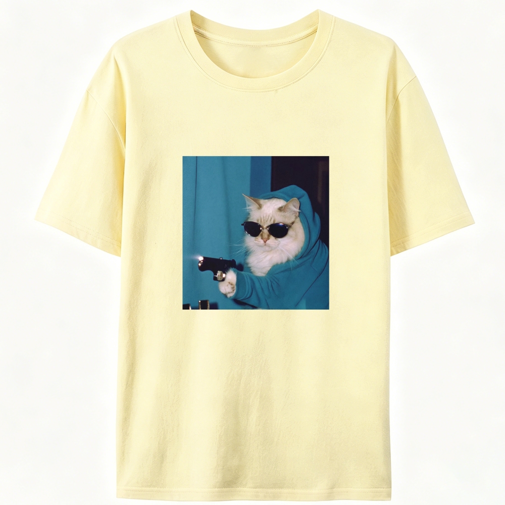 Hoodie Killer Cat Retro Designed for Women - Slim Fit Cotton Tee