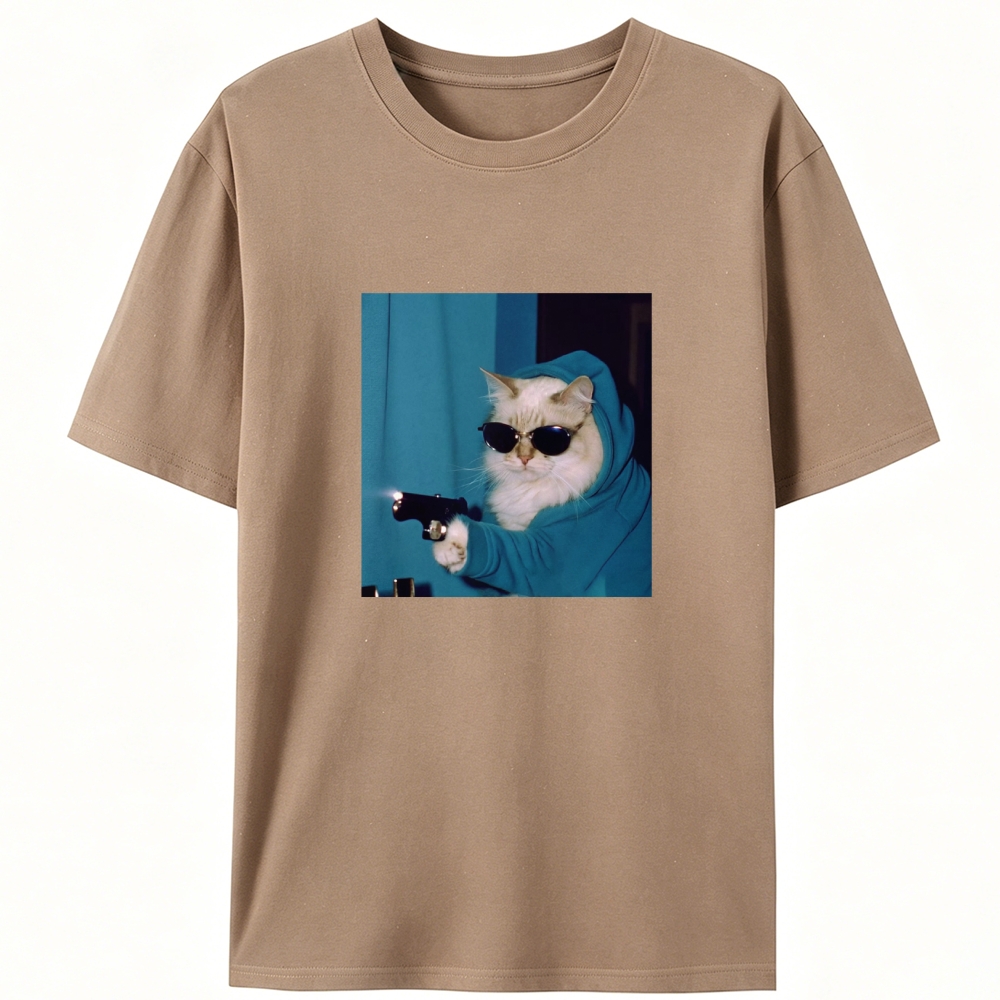 Hoodie Killer Cat Retro Designed for Women - Slim Fit Cotton Tee