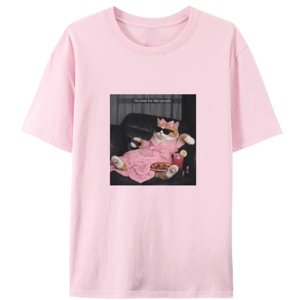 Chill Queen Cat Retro Designed for Women - Slim Fit Cotton Tee