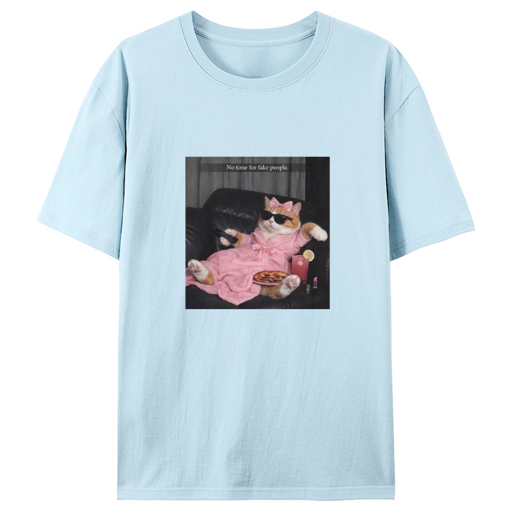 Chill Queen Cat Retro Designed for Women - Slim Fit Cotton Tee