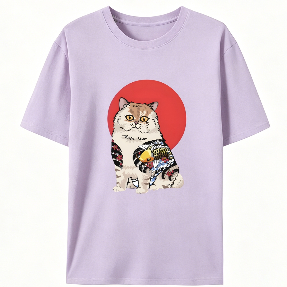 Tattoo Cat Retro Designed for Women - Slim Fit Cotton Tee