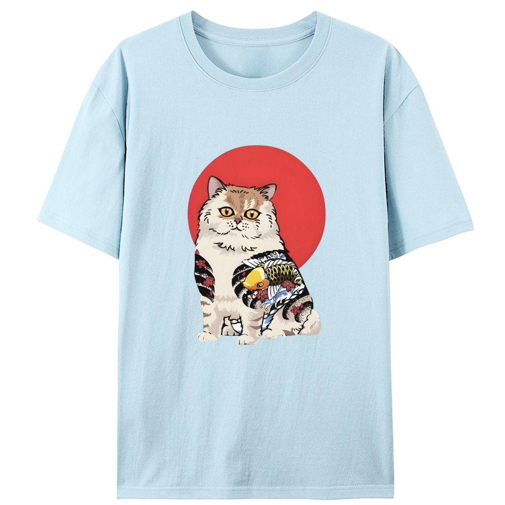 Tattoo Cat Retro Designed for Women - Slim Fit Cotton Tee