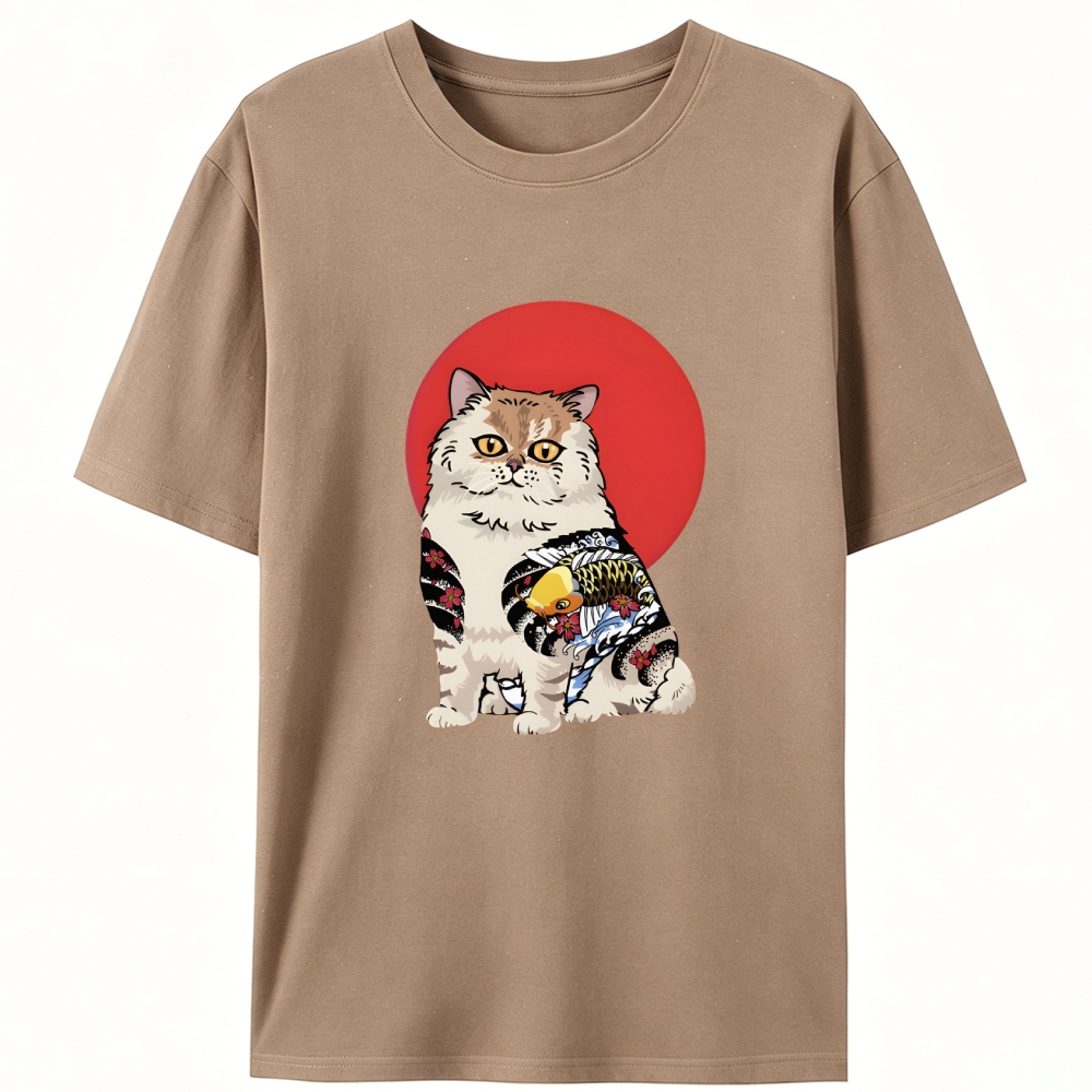 Tattoo Cat Retro Designed for Women - Slim Fit Cotton Tee