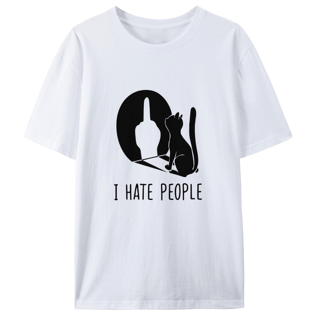 Misanthropic Cat Retro Designed for Women - Slim Fit Cotton Tee