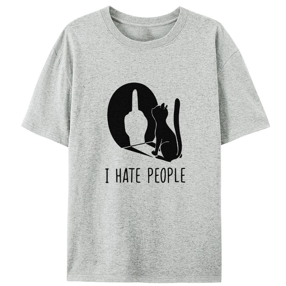 Misanthropic Cat Retro Designed for Women - Slim Fit Cotton Tee