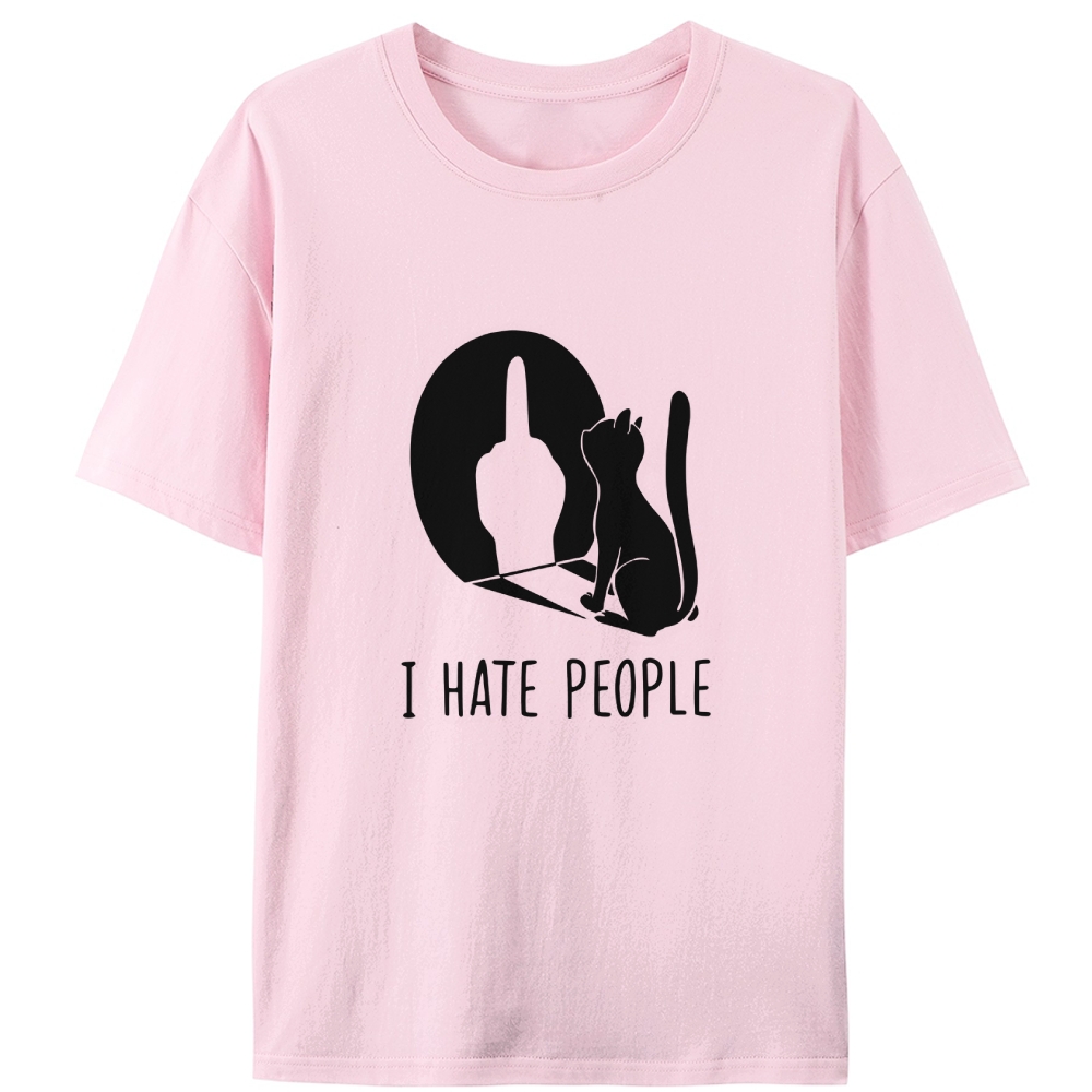 Misanthropic Cat Retro Designed for Women - Slim Fit Cotton Tee