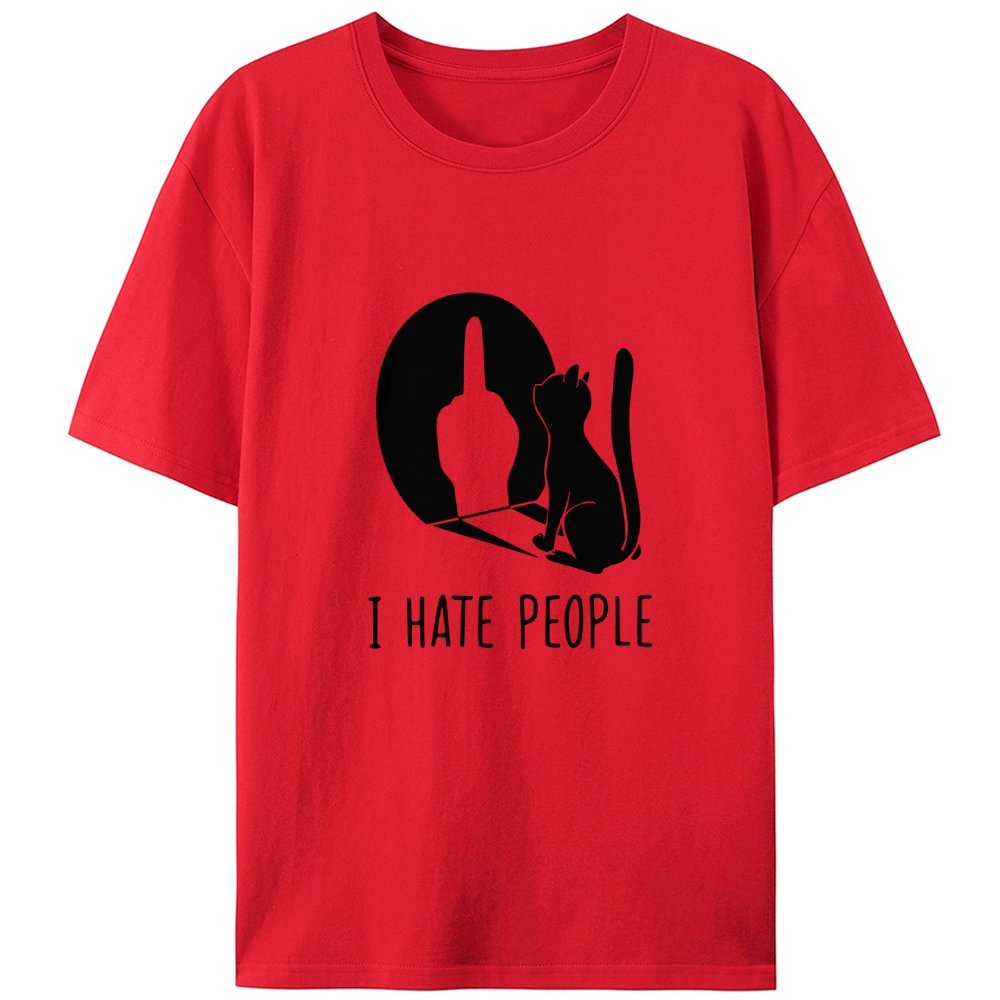 Misanthropic Cat Retro Designed for Women - Slim Fit Cotton Tee