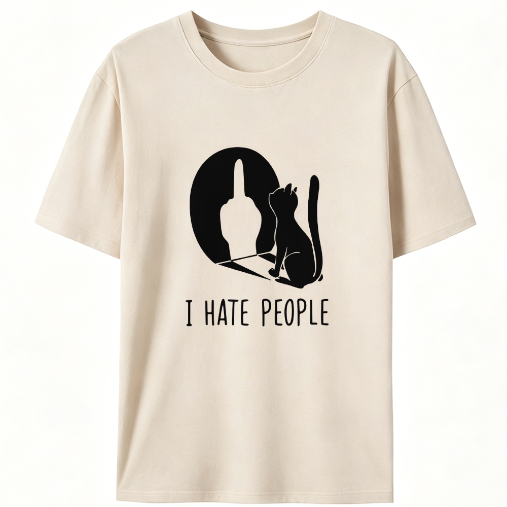 Misanthropic Cat Retro Designed for Women - Slim Fit Cotton Tee