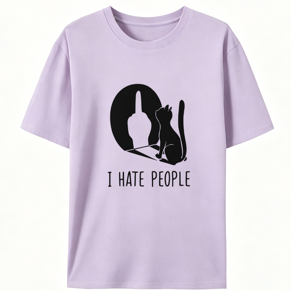 Misanthropic Cat Retro Designed for Women - Slim Fit Cotton Tee