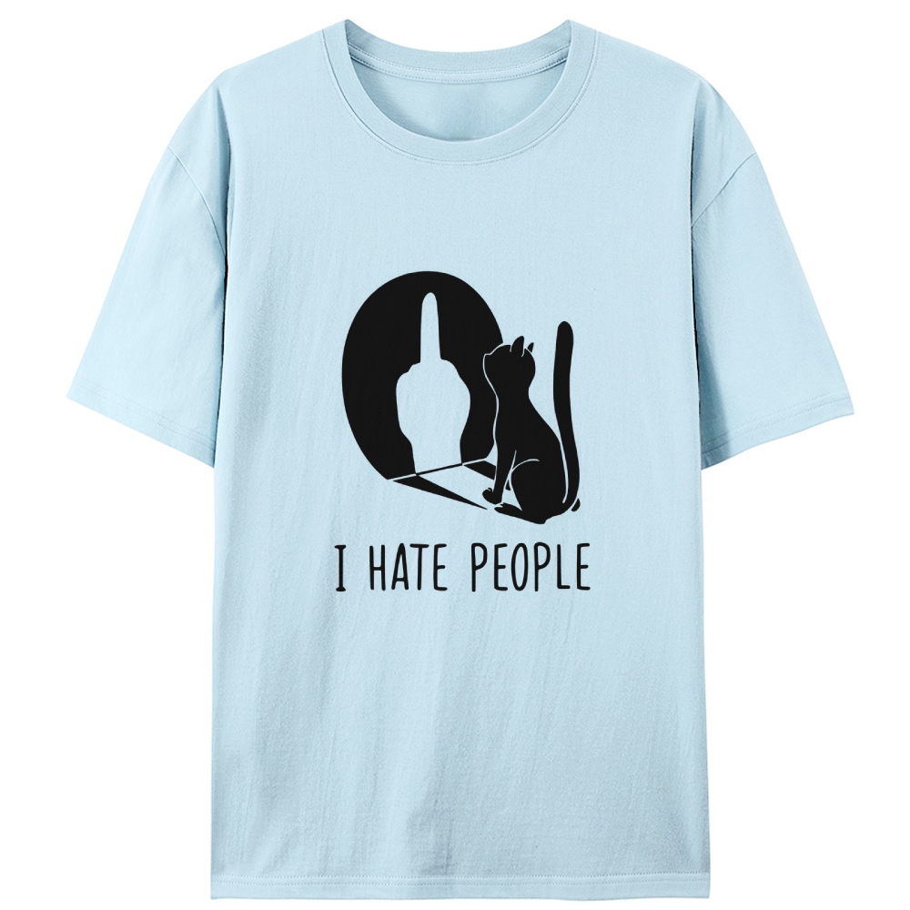 Misanthropic Cat Retro Designed for Women - Slim Fit Cotton Tee