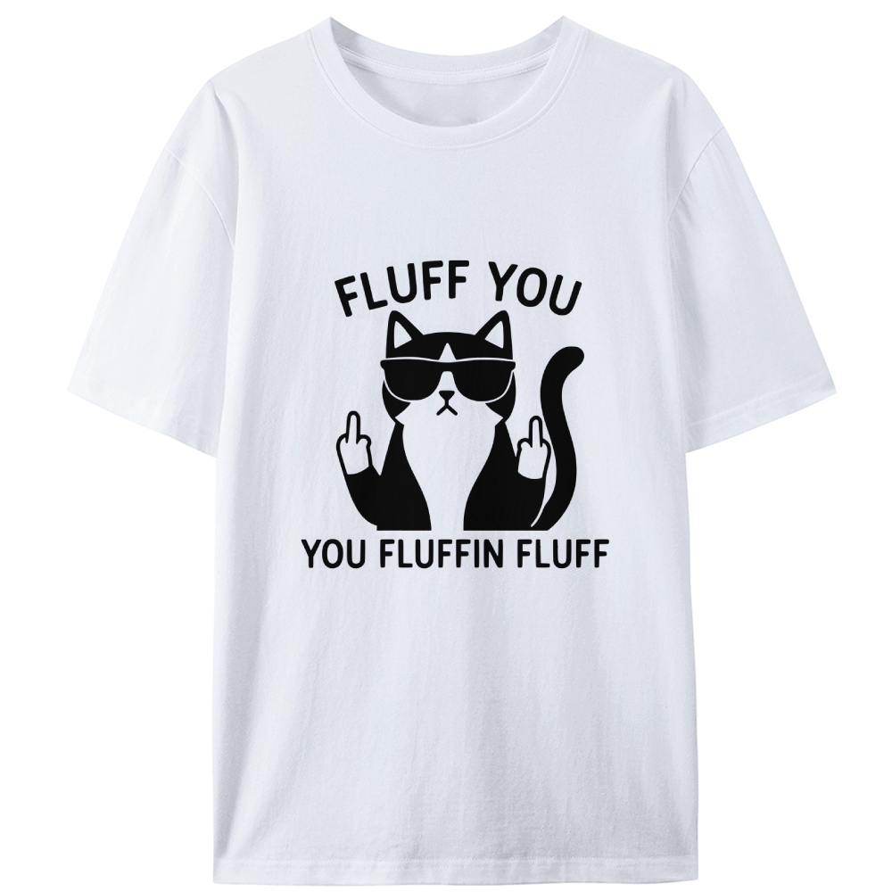 Fluff You Cat Retro Designed for Women - Slim Fit Cotton Tee