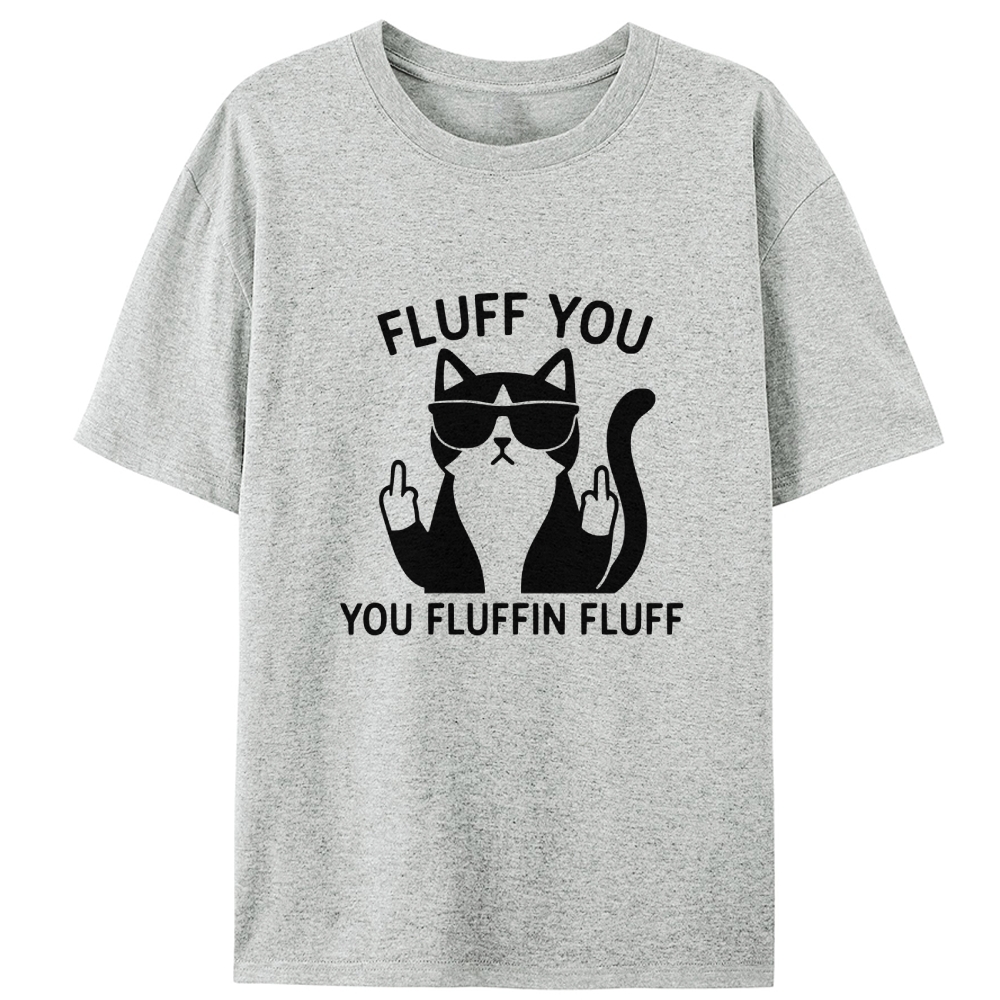Fluff You Cat Retro Designed for Women - Slim Fit Cotton Tee