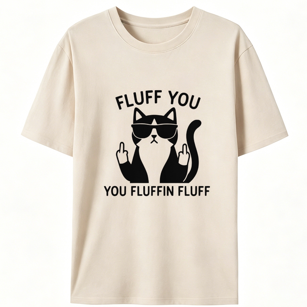 Fluff You Cat Retro Designed for Women - Slim Fit Cotton Tee