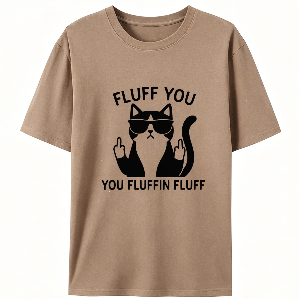 Fluff You Cat Retro Designed for Women - Slim Fit Cotton Tee