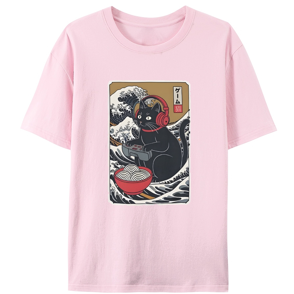 Game Cat Retro Designed for Women - Slim Fit Cotton Tee