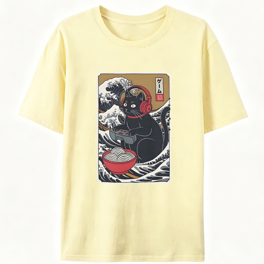 Game Cat Retro Designed for Women - Slim Fit Cotton Tee